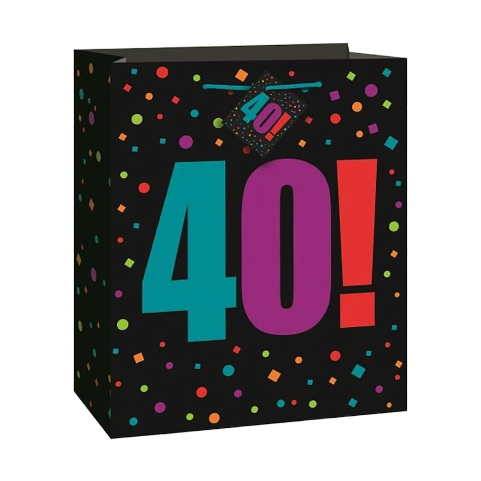 Unique Party 40th Birthday Gift Bag - Multicoloured - One Size