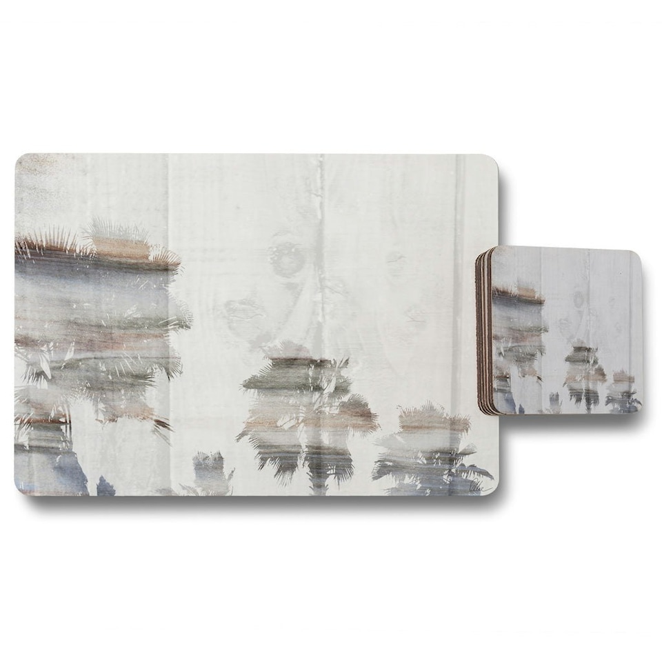 silver palm (Placemat & Coaster Set)