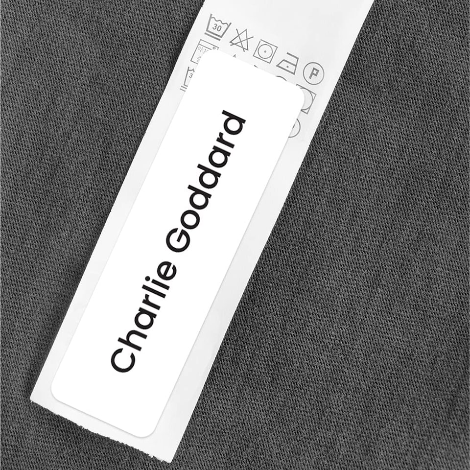 image 1 of Dotty About Paper 64 x Personalised School Name Labels White with Black Text
