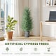 image 3 of HOMCOM 90cm Artificial Cypress Trees Set of 2, UV Resistant Artificial Plants with Decorative Pot, Fake Plants for Indoor Outdoor Decor, Green | Green