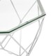 image 5 of Tempered Glass and Chrome Hexagon End Table,Geometric Chrome Finish Small Side Table,Glass Top Side Table Silver