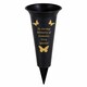 image 1 of Dad Plastic Spike Memorial Graveside Flower Vase With Butterfly Decoration