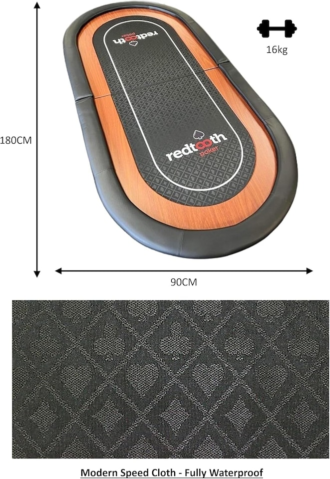 image 1 of Redtooth Poker Professional Folding Black Speed Cloth Poker Table Top For 8 Players