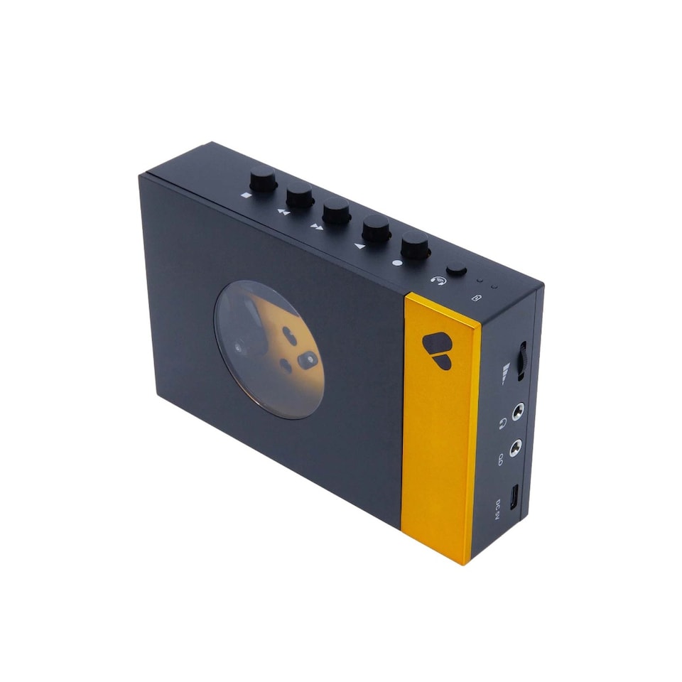 image 1 of We Are Rewind Serge Portable Cassette Player with Bluetooth - Black & Yellow Amy