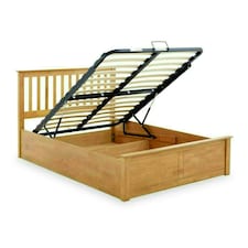 Malmo Oak Wooden Ottoman Bed Double N/A