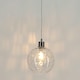 image 6 of First Choice Lighting Barnum Clear Dimple Glass Globe with Satin Nickel Pendant Fitting Silver | Clear