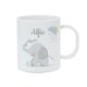 image 1 of Personalised Hessian Elephant Plastic Mug White