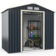 image 1 of COSTWAY 7FT x 4FT Outdoor Storage Shed Tool Utility Storage House Grey