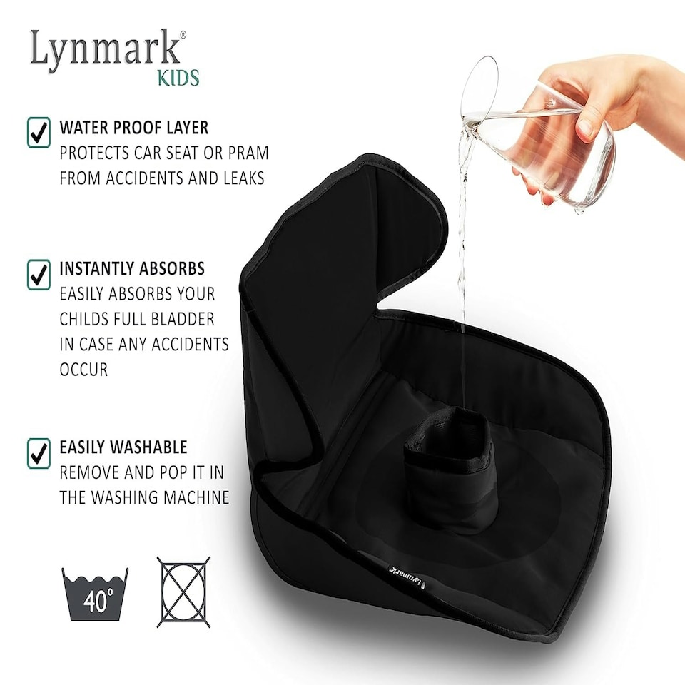 image 1 of Lynmark® Potty Training Car Seat Protector Cover for Spills, Nappy Leaks, and Accidents Black | 1 pack