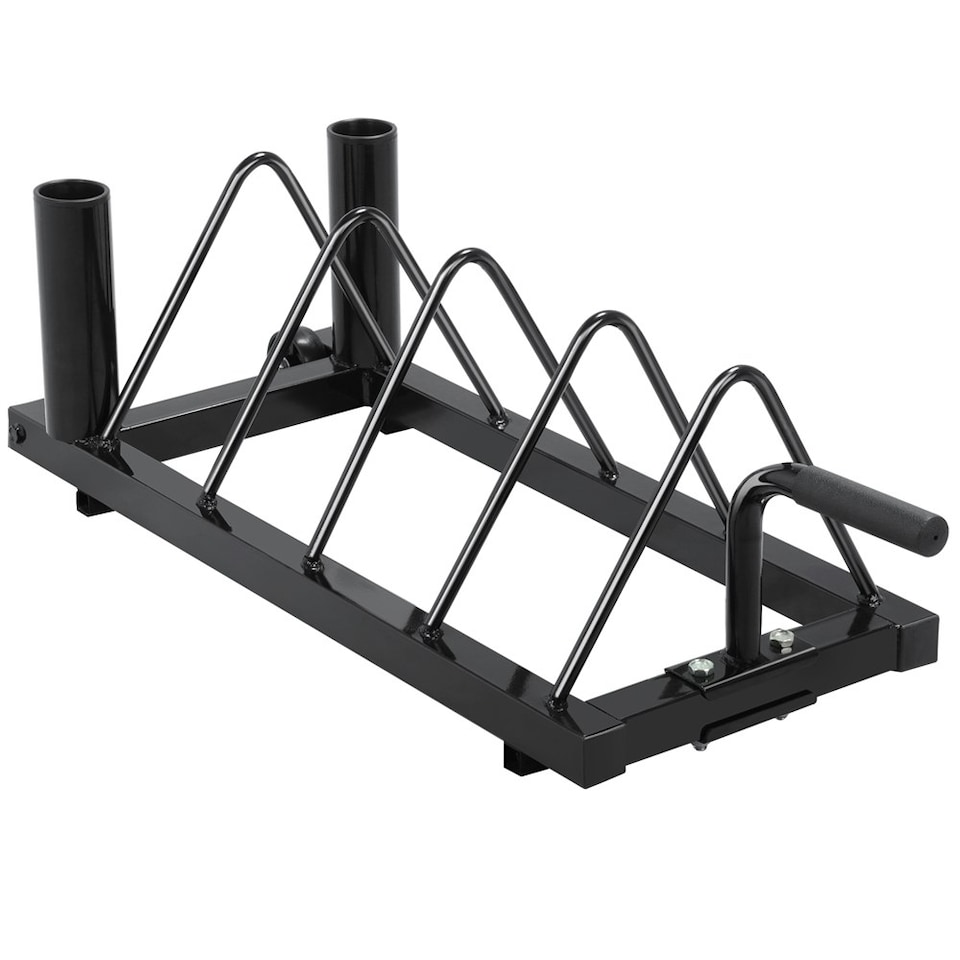 image 1 of Yaheetech Horizontal Bumper Plate Rack Black