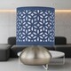 image 4 of Set of 2 Jenson - Brushed Chrome Touch Table Lamps Blue Cut Out Shade