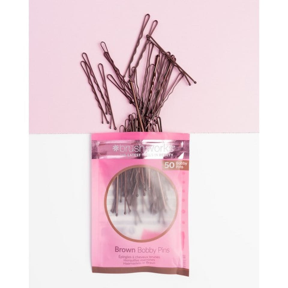 image 1 of Brushworks Brown Bobby Pins 50 Pack | Brown