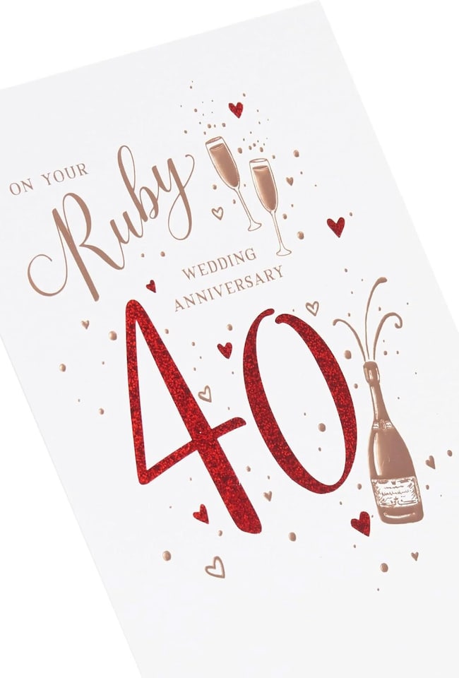 image 1 of Ruby Design 40th Wedding Anniversary Card for A Special Couple