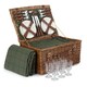 image 1 of 6 Person Green Tweed Classic Picnic Basket