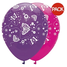 Creative Party Flower Fairy Latex Balloons (Pack of 6) - Pink/Purple - One Size