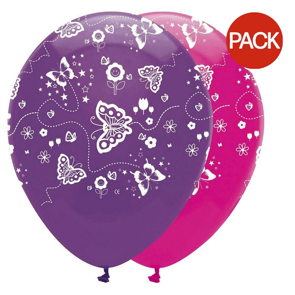 Creative Party Flower Fairy Latex Balloons (Pack of 6) - Pink/Purple - One Size