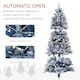 image 7 of HOMCOM 6 Foot Artificial Blue Snow Flocked Christmas Tree with Hinged Branches