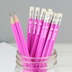 image 1 of Personalised Flower Motif Pink Pencils