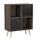 image 1 of Anthracite Oak 4-Cube Storage Unit with 2 Geo Doors and Legs | Black | Black & Pine | 1