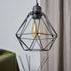 image 6 of ValueLights Pair Black Metal Cage Ceiling Light Shades & Bulbs | Black