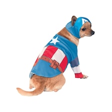 Captain America Star Dog Costume - Blue/Red/White - M-17in-15in