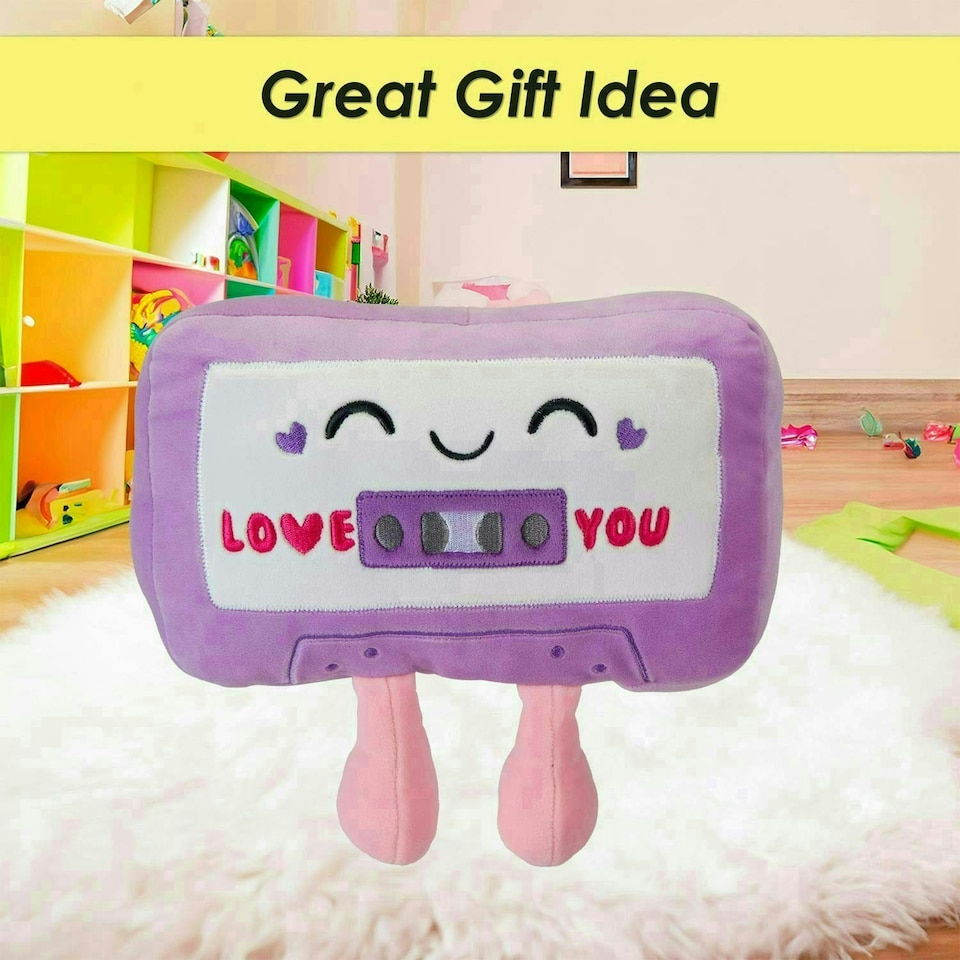 image 1 of Cassete Soft Toy Cute Plushie Huggable Cuddly Stuffed Toy Gift 25cm Purple