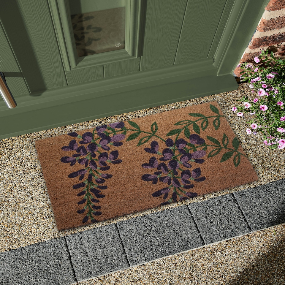 image 1 of RHS Wisteria Door Mat Latex Backed 45 x 75cm