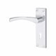 image 4 of Golden Grace Victorian Scroll Astrid Bathroom Lock Door Handles Set in Polished Chrome with 3 Lever Lock Set & 1 Pair of 3" Standard Butt Hinges Chrome
