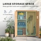 image 3 of Outsunny Wooden Garden Shed Tool Storage Cabinet Double Door Shelf Natural Wood | White