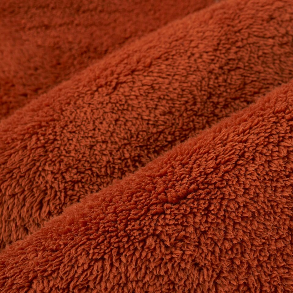 image 1 of OHS Soft Teddy Fleece Throw Blanket, 200x240cm - Burnt Orange