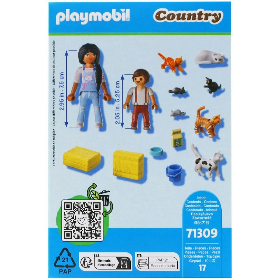 image 1 of Playmobil Country Cat Family Figure Set