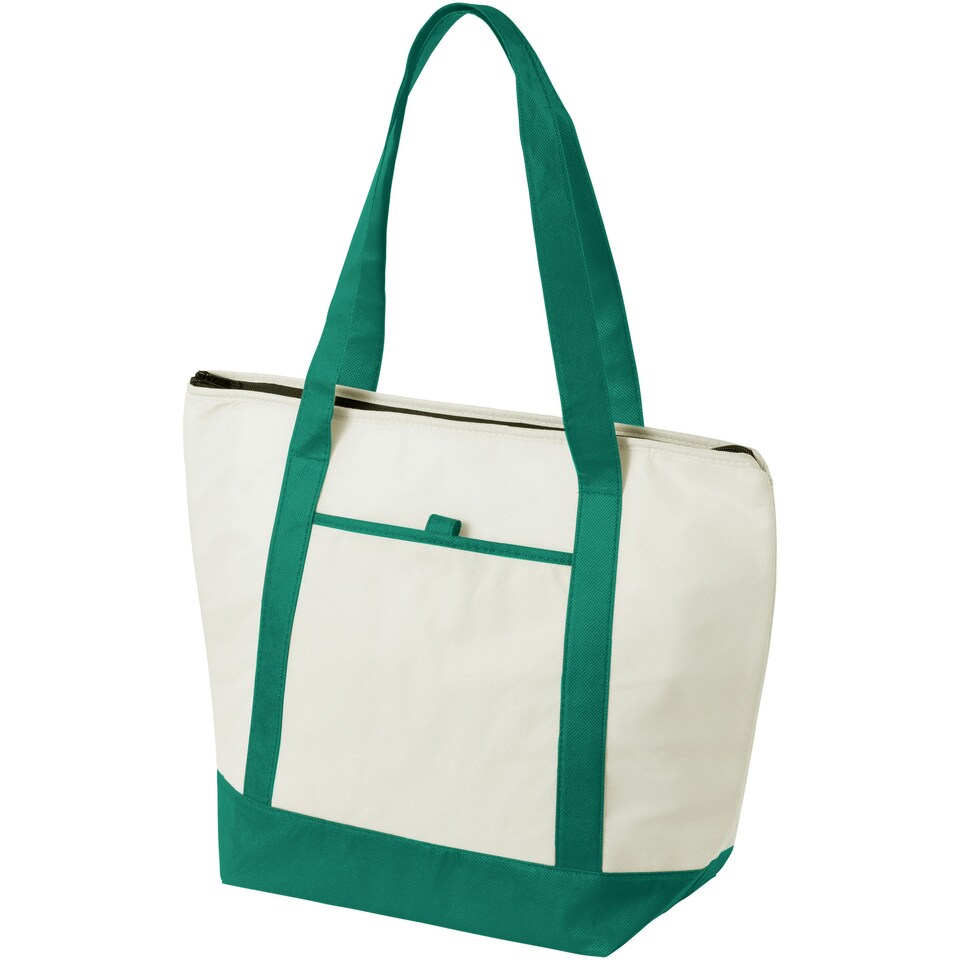 image 1 of Bullet Lighthouse Non Woven Cooler Tote - Natural/Green - 44.5 x 15.2 x 34.3 cm