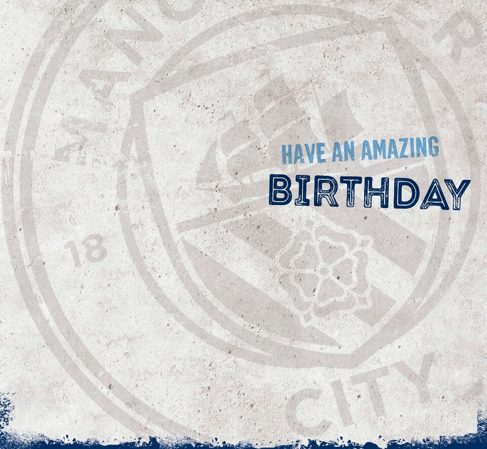 image 1 of Manchester City FC Birthday Boy Card & Badge