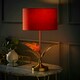 image 1 of ValueLights Christina Rust Red Drum Shade Gold Palm Leaf Detail Single Stem Table Lamp Gold