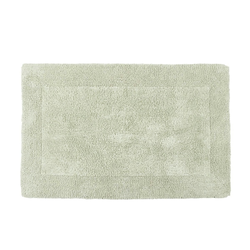 image 1 of Heavyweight Reversible Bath Mat Rug 53 x 85cm - Sage Green