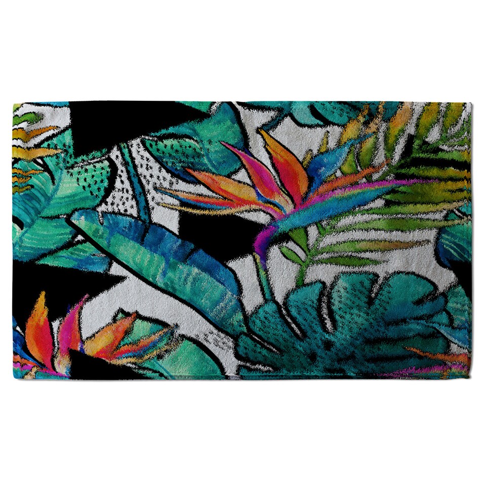 image 1 of flowers with contour Designer Bath Towel | Multi