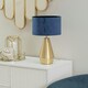 image 2 of ValueLights Jax Gold Metal Touch Dimmer Table Lamp with Navy Blue Velvet Shade