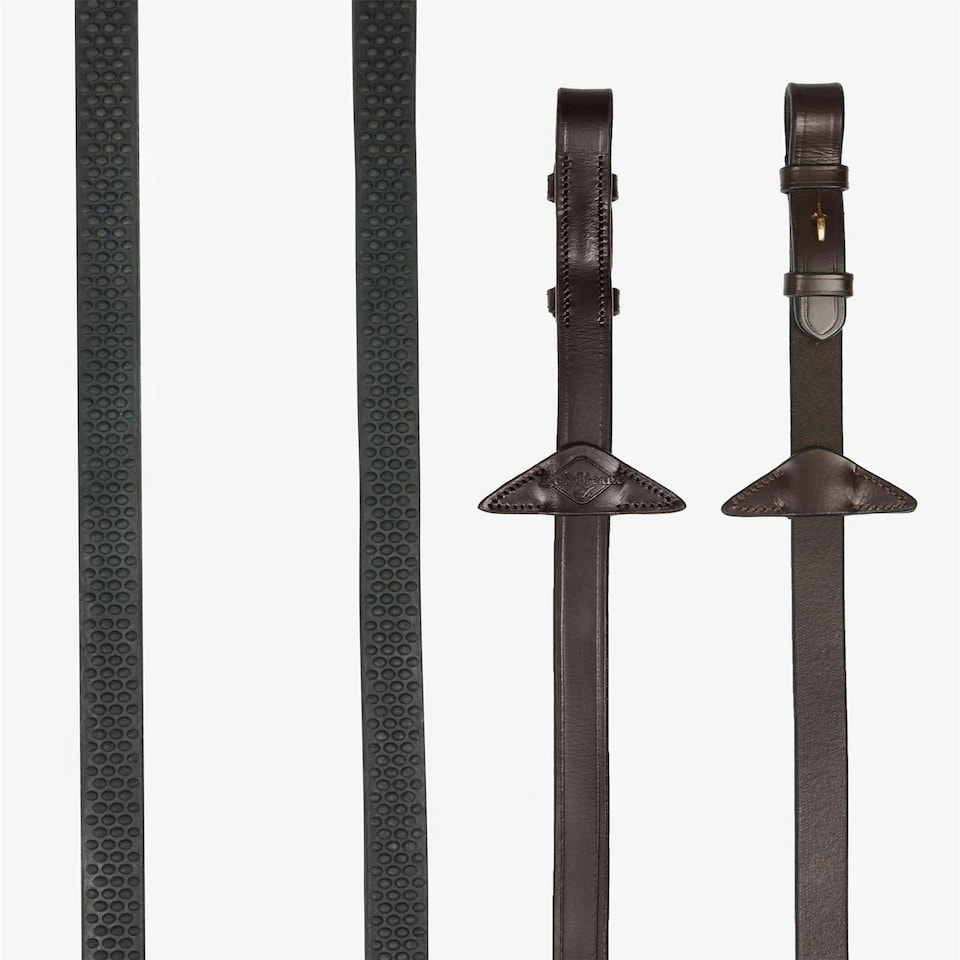 image 1 of LeMieux Soft Rubber Reins Brown | Full