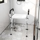 image 2 of HOMCOM Portable Shower Stool, Non-Slip Shower Chair with Adjustable Height, Rust-Free Aluminium Bath Chair for Elderly, Disabled, White