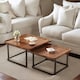 image 5 of 2PC Industrial Square Nesting Coffee Tables Rustic Brown Brown