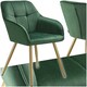 image 1 of Chair Marilyn - quilted velvet look, continuous backrest, golden steel legs - per piece Green | Dark Green/Gold