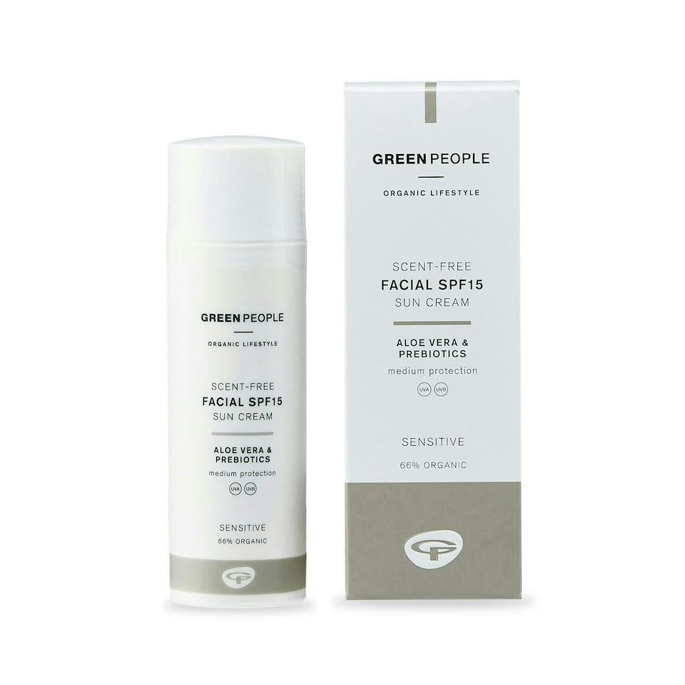 image 1 of Green People Scent Free Facial SPF15 Sun Cream - Suitable for Combination & Sensitive Skin - Paraben Free Sunscreen - Organic, Cruelty Free & Vegan, 50ml