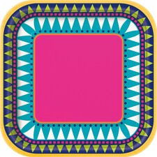 10 BOHO FIESTA 7" SQ PLATE -  UNIQUE