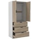 image 1 of 2 Door 3 Drawer Wardrobe with Hanging Rail - Modern Bedroom Storage Furniture | White | White with Oak Doors | 1