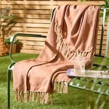 Furn Dessa Woven Indoor/Outdoor Throw | Orange | Terracotta