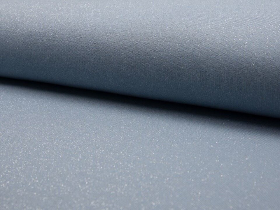 Blue Lurex Loop Back French Terry Stretch Knit Fabric for Dressmaking, 145cm / 57" Wide - per metre