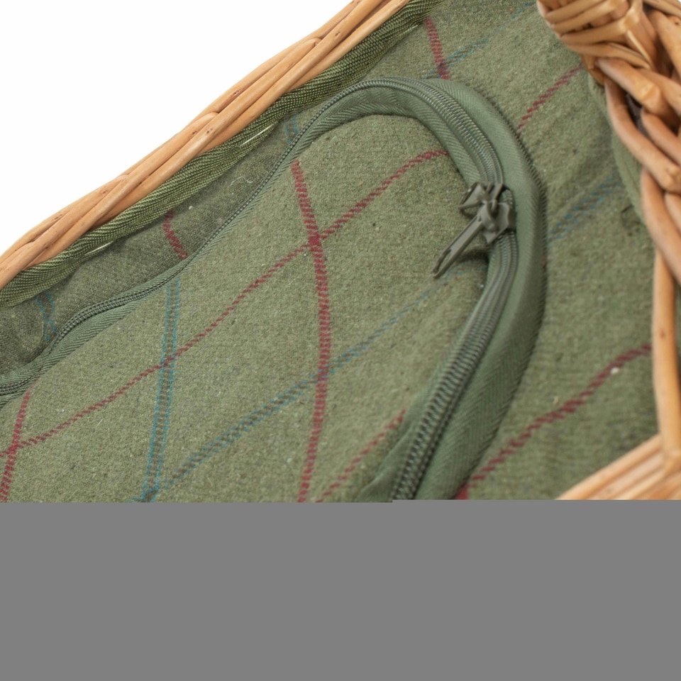 image 1 of Wicker Butchers Basket with Zipped Cooler Bag