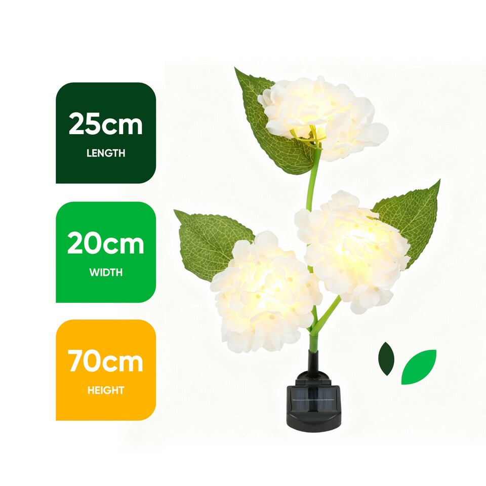 image 1 of Gardenwize Hydrangea Solar Stake Lights with 30 warm LED's