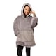 image 1 of Sienna Kids Oversized Hoodie Blanket Soft Sherpa Fleece Charcoal Grey | Grey | Charcoal Grey