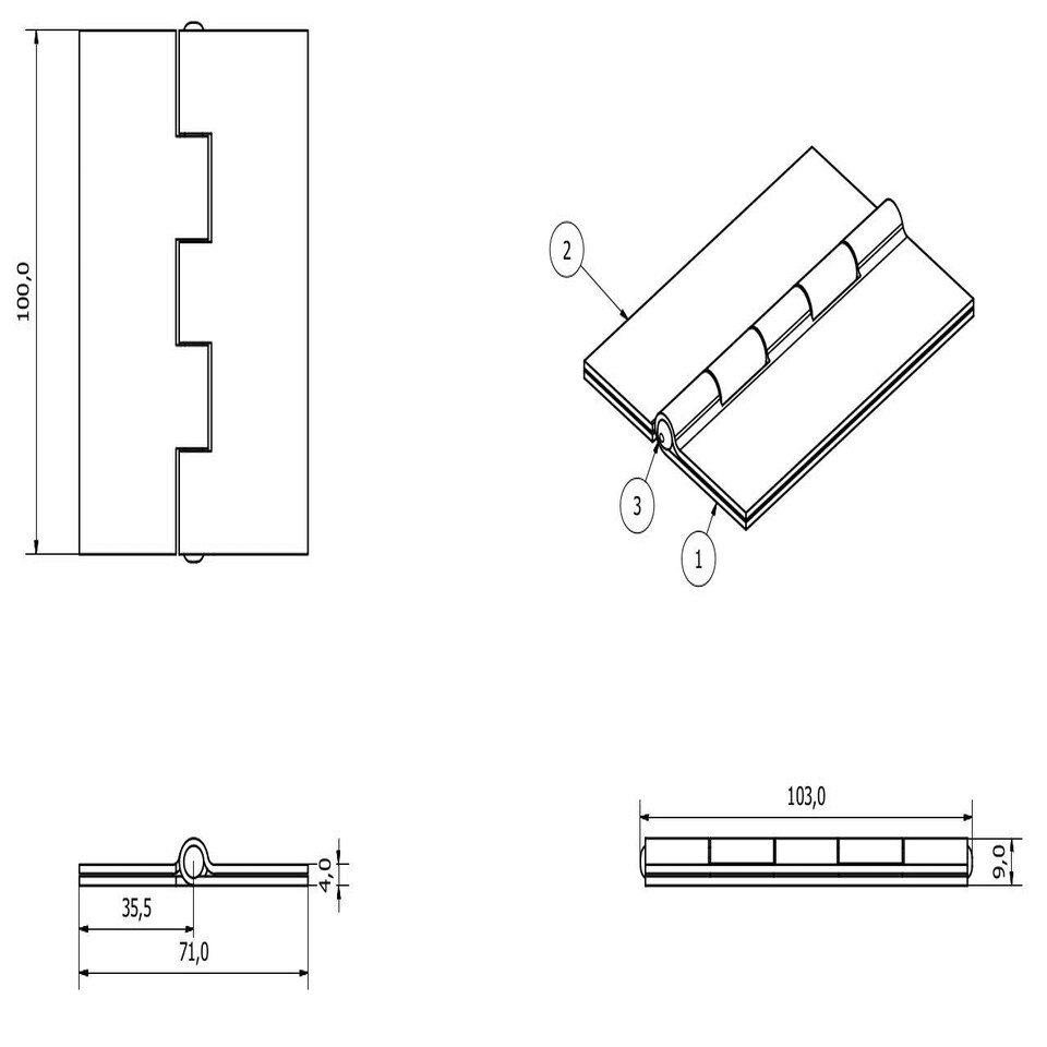 image 1 of Double Pressed Steel Butt Hinge Heavy Duty Industrial 72x101mm Silver